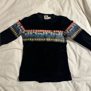 JPG JEAN PAUL GAULTIER velvet fitted long sleeve